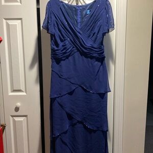 Couture blue sequin evening dress size 18. USA